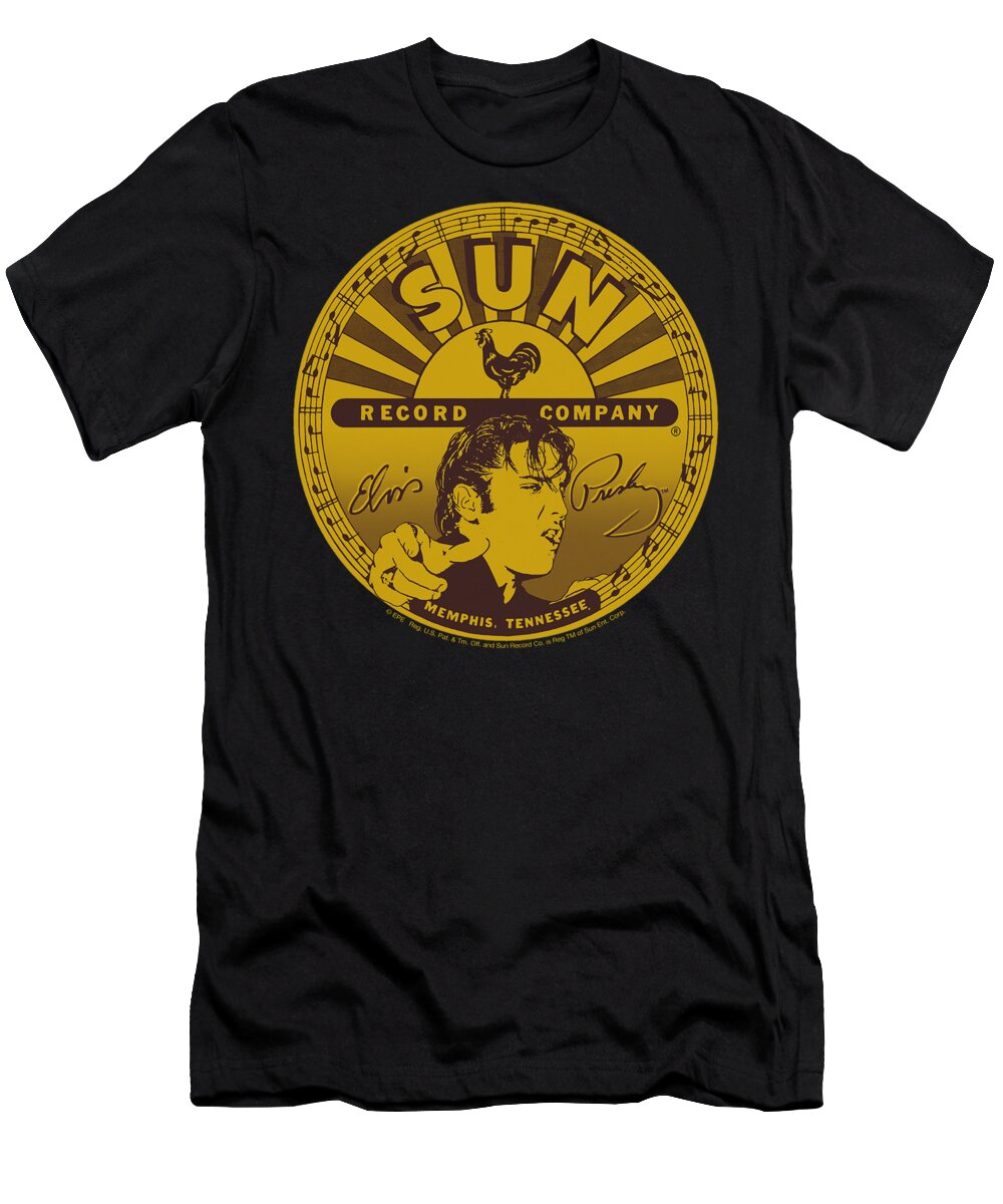 Sun Record Company T-Shirt featuring the digital art Sun - Elvis Full Sun Label by Brand A