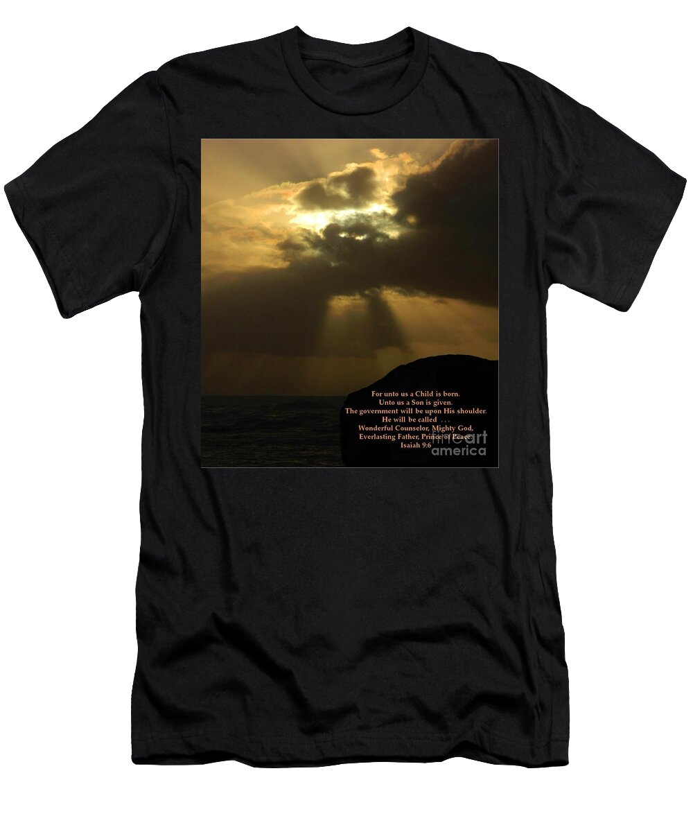 Nature T-Shirt featuring the photograph Sun Rays of Isaiah nine six by Gallery Of Hope 