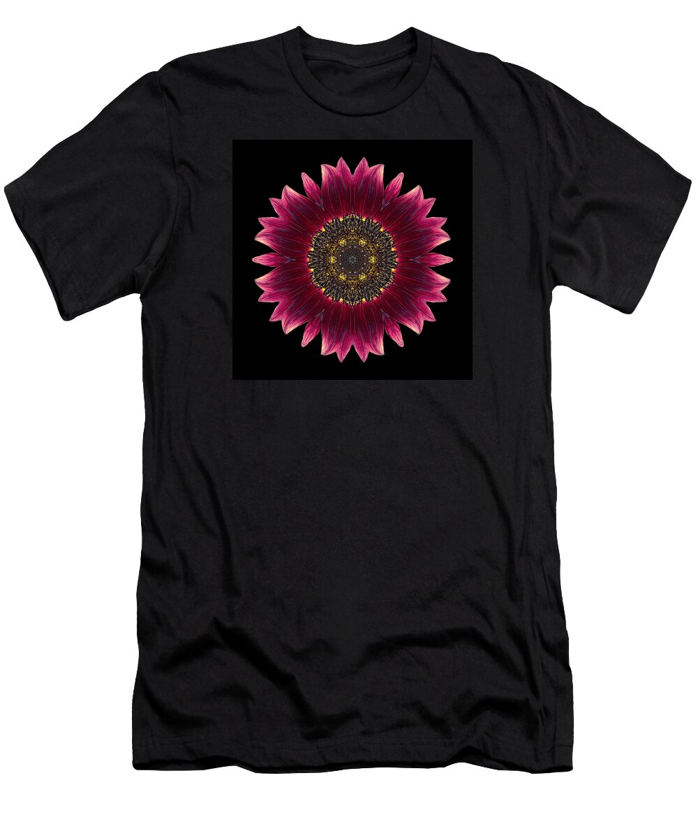 Flower T-Shirt featuring the photograph Sunflower Moulin Rouge I Flower Mandala by David J Bookbinder
