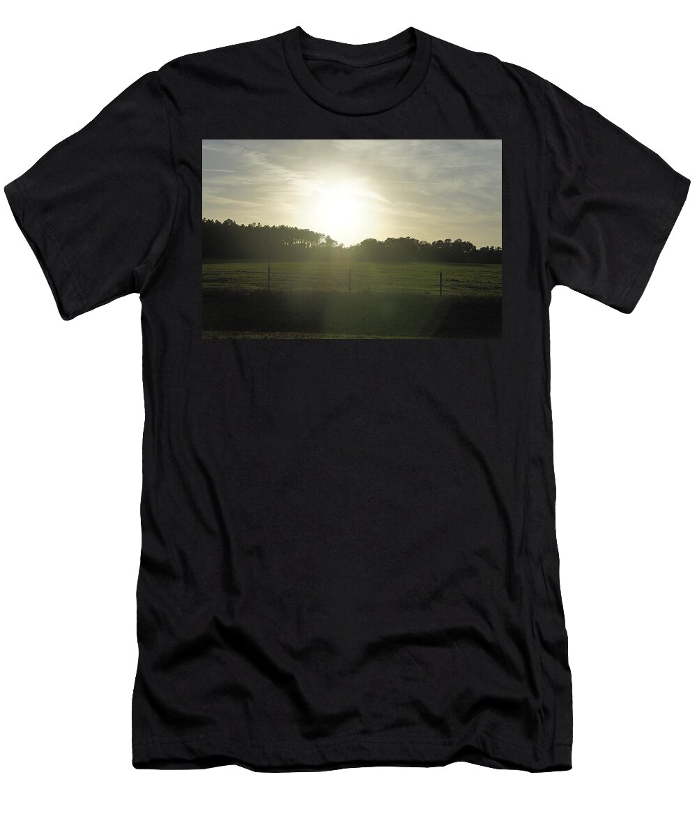 Withlacoochee Forest T-Shirt featuring the photograph Sunrays on a Back Road by Laurie Perry