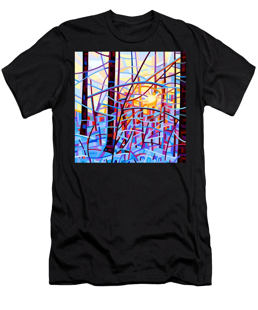 Abstract T-Shirt featuring the painting Sunrise by Mandy Budan