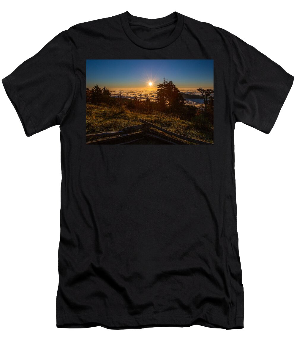 Sunrise T-Shirt featuring the photograph Sunrise on Mount Mitchell by John Haldane