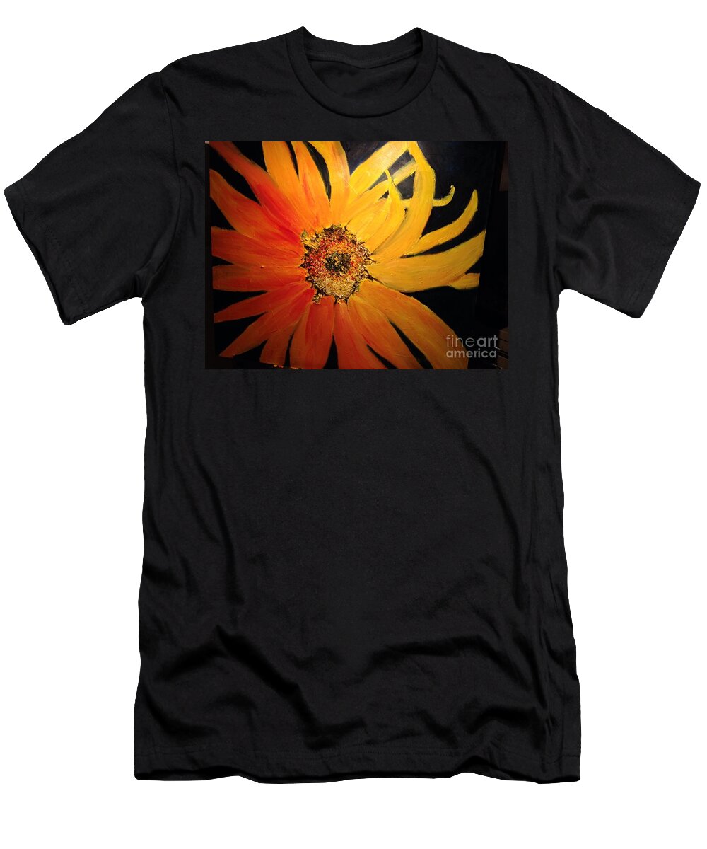 Sunflower T-Shirt featuring the painting Sun's Up by Sherry Harradence