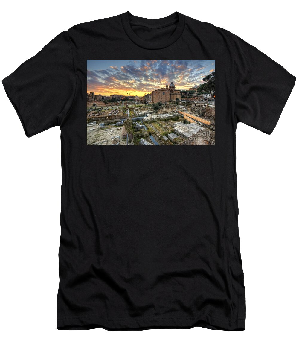 Yhun Suarez T-Shirt featuring the photograph Sunset At The Ruins by Yhun Suarez