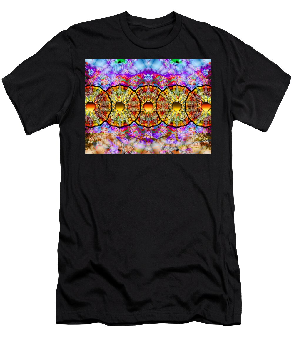 Sun T-Shirt featuring the digital art Sunset Grove- by Robert Orinski