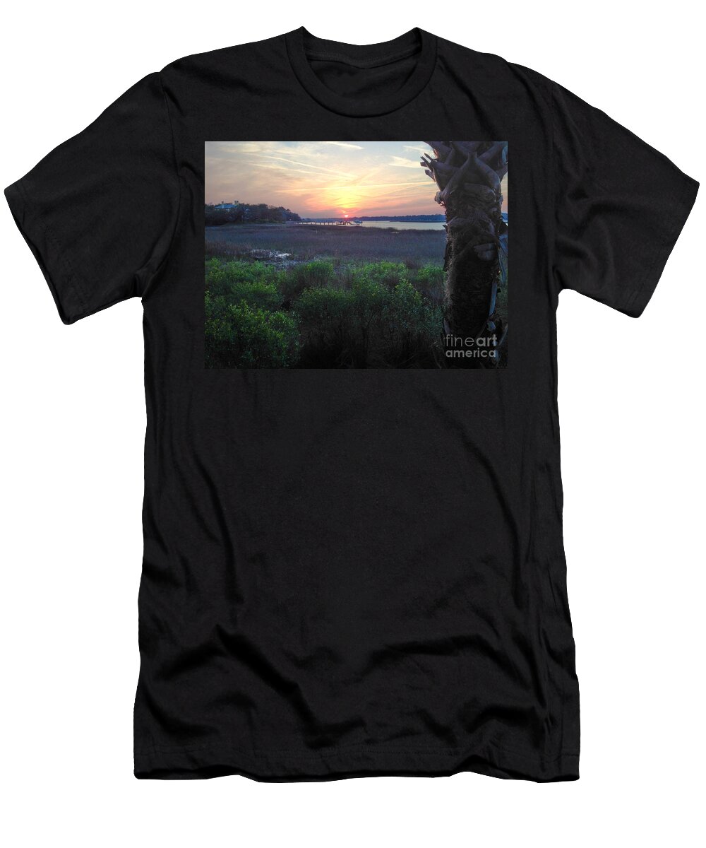 Broad Creek T-Shirt featuring the photograph Sunset in Broad Creek Hilton HEad by Thomas Marchessault