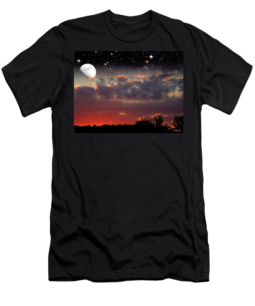 Cloud T-Shirt featuring the photograph Sunset Moonrise by Pete Trenholm