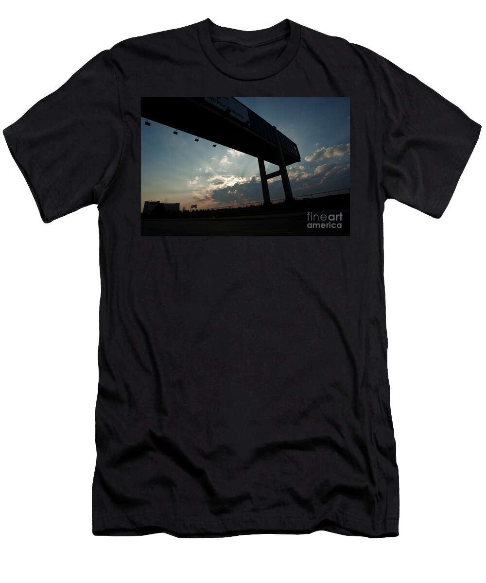 Detroit T-Shirt featuring the photograph Sunsetting on Manufacturing by Steven Dunn