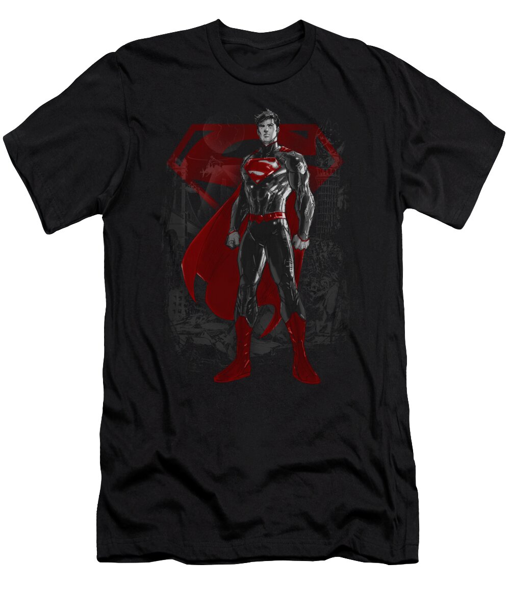 Superman T-Shirt featuring the digital art Superman - Aftermath by Brand A