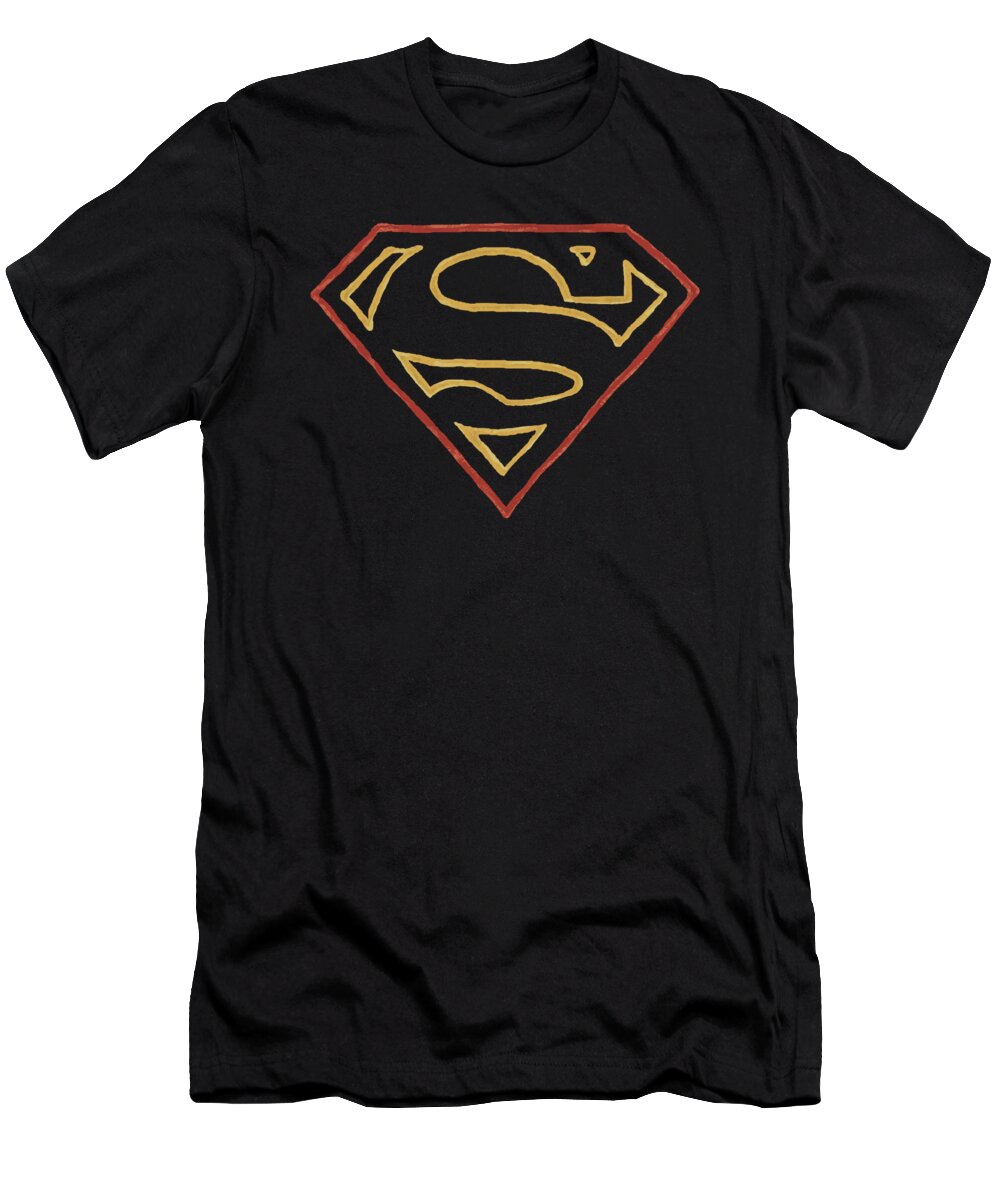 Superman T-Shirt featuring the digital art Superman - Colored Shield by Brand A