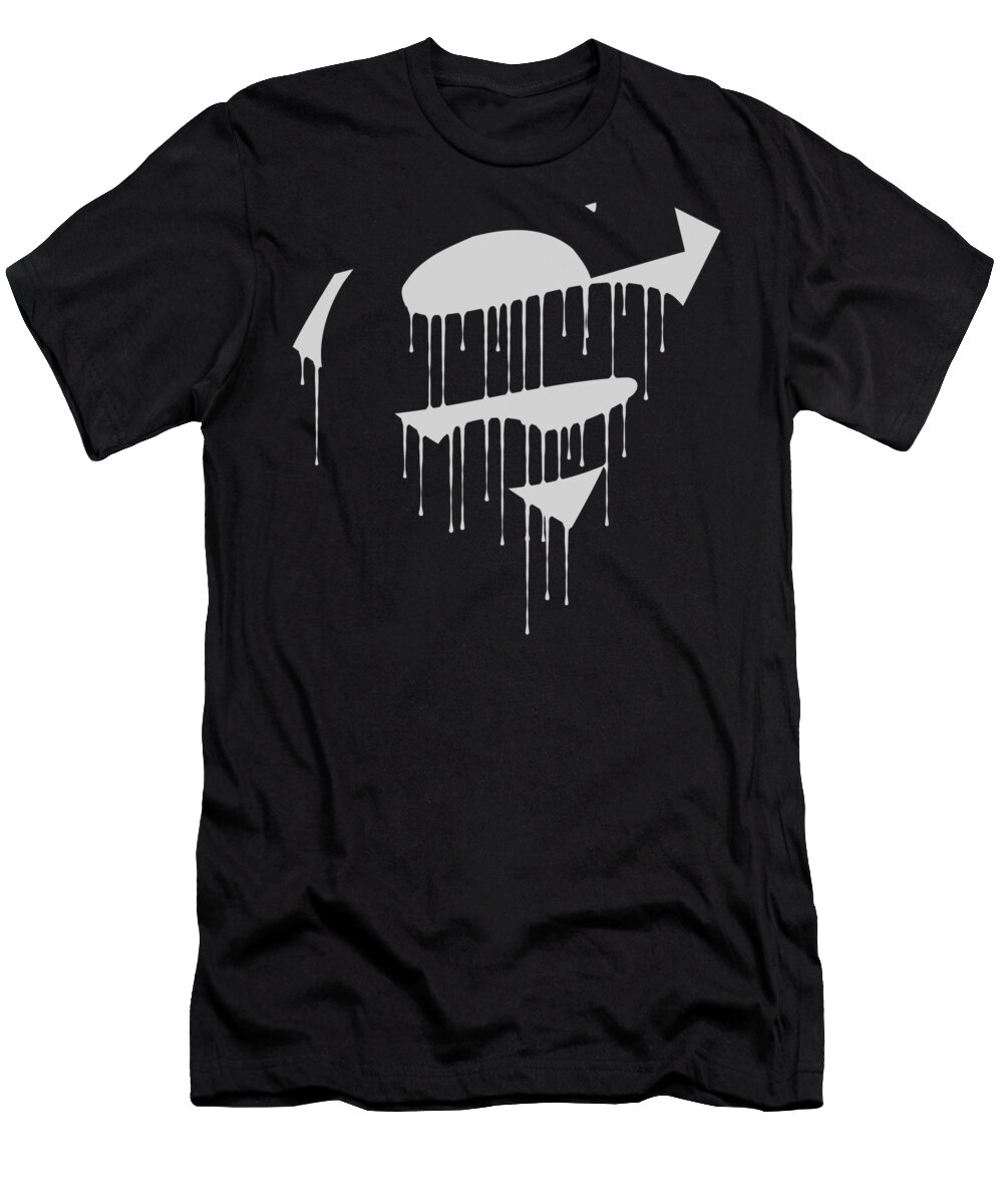  T-Shirt featuring the digital art Superman - Dripping Shield by Brand A