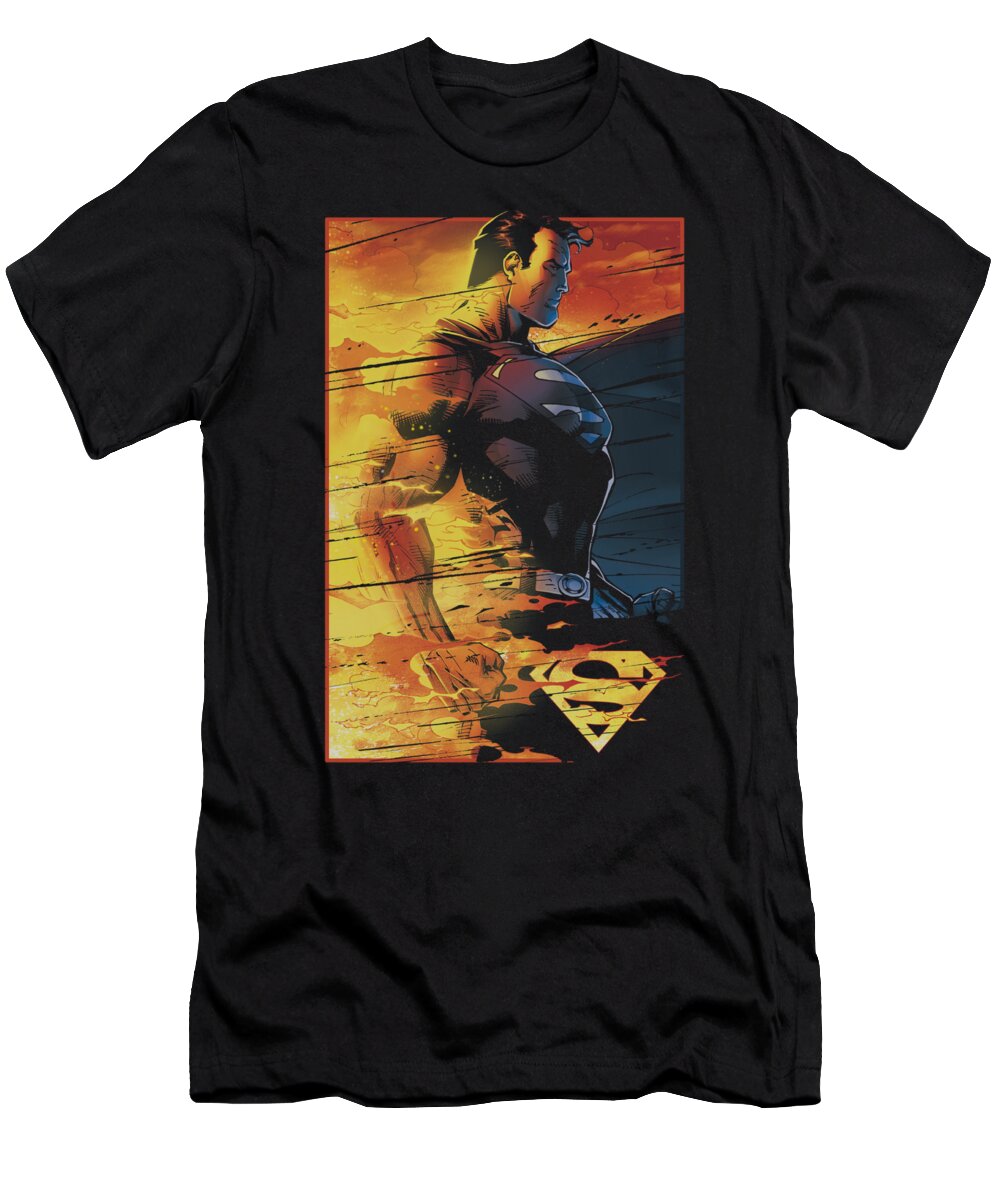 Superman T-Shirt featuring the digital art Superman - Fireproof by Brand A
