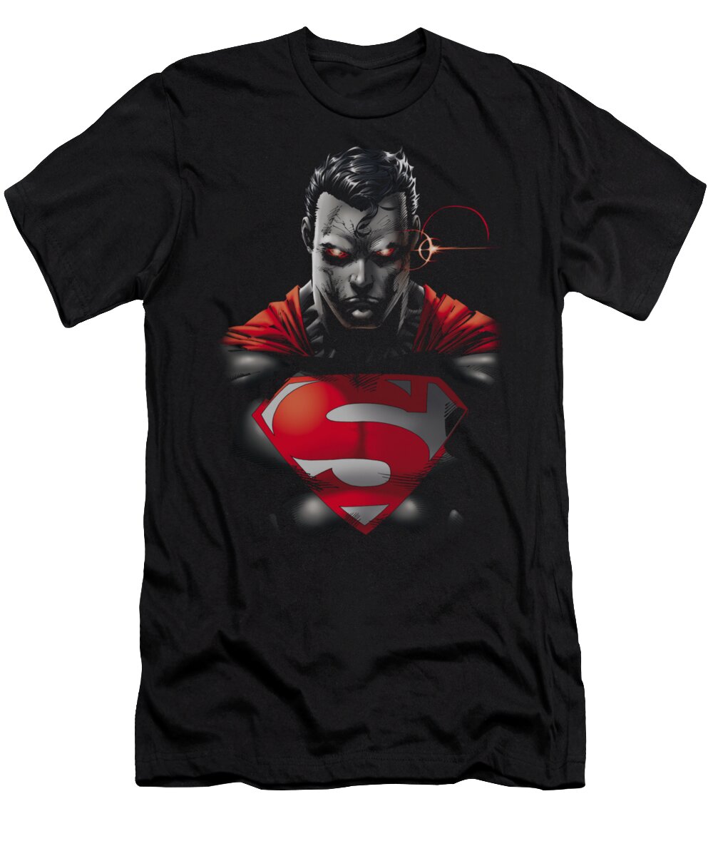 Superman T-Shirt featuring the digital art Superman - Heat Vision Charged by Brand A