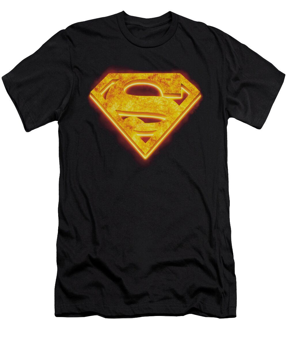 Superman T-Shirt featuring the digital art Superman - Hot Steel Shield by Brand A