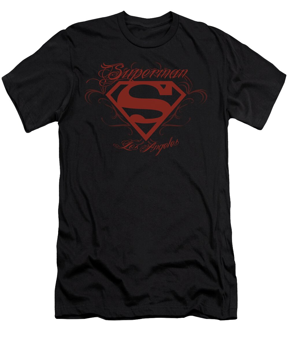 Superman T-Shirt featuring the digital art Superman - La by Brand A