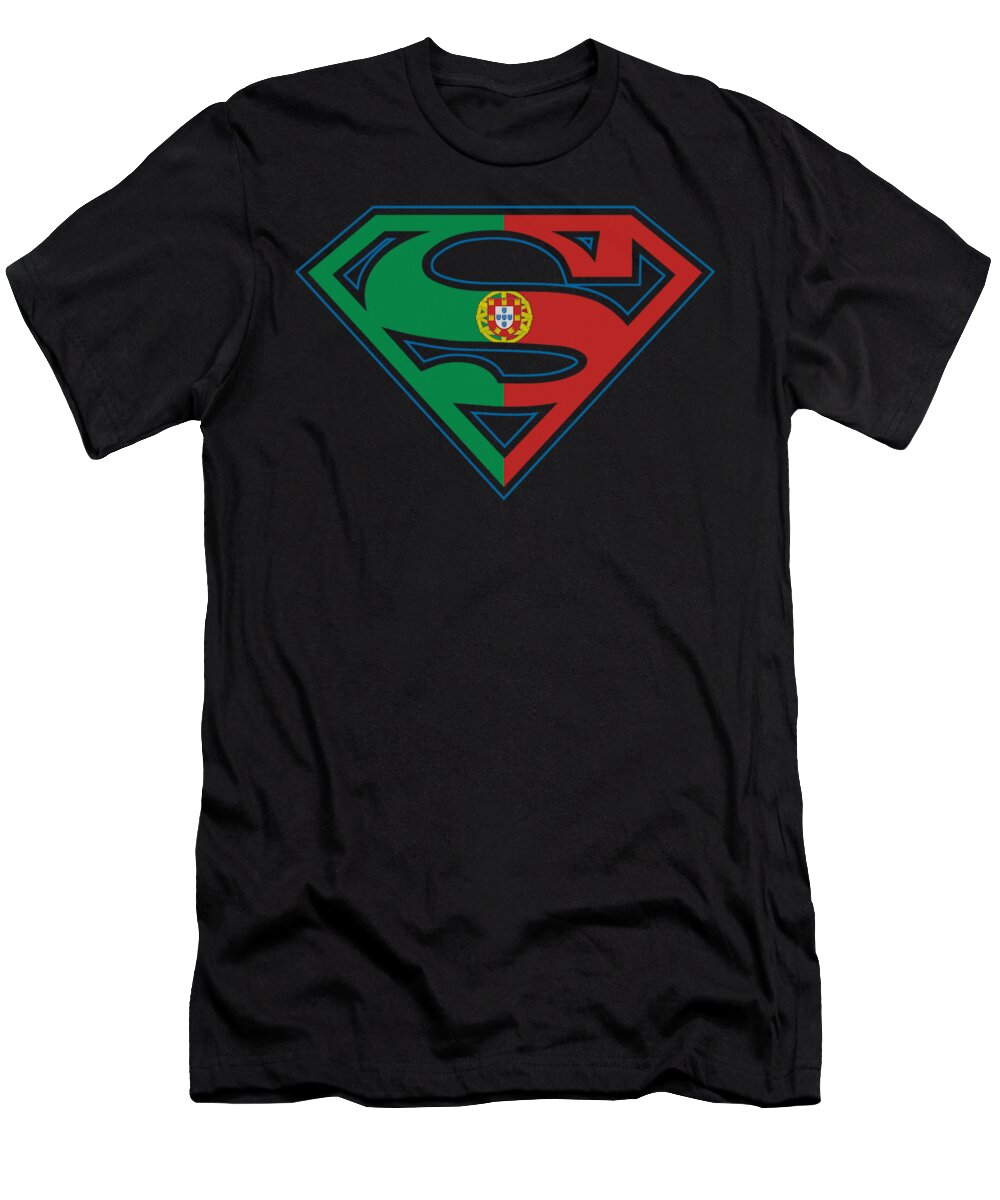 Superman T-Shirt featuring the digital art Superman - Portugal Shield by Brand A