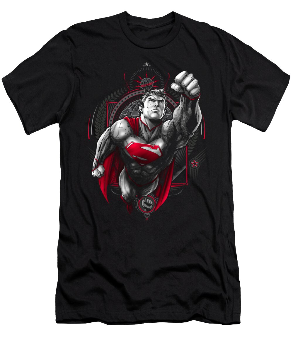  T-Shirt featuring the digital art Superman - Propaganda Superman by Brand A