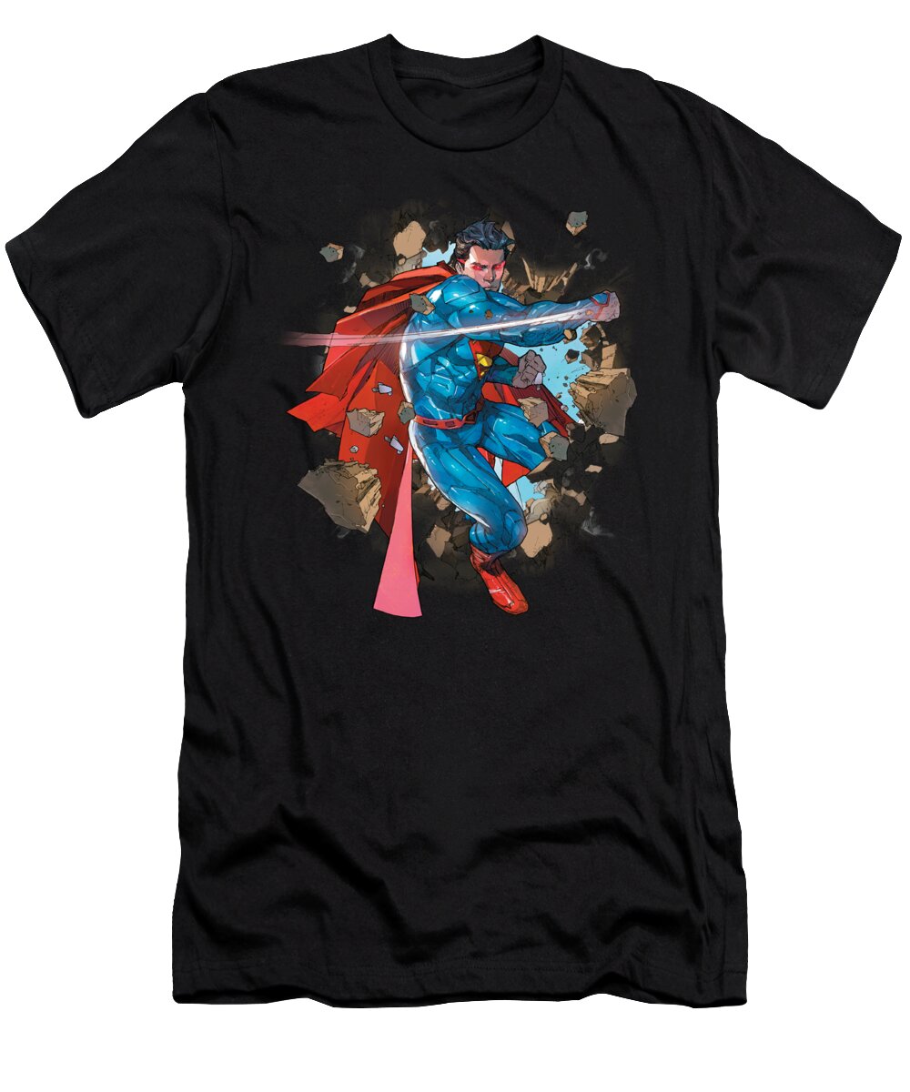  T-Shirt featuring the digital art Superman - Rock Breaker by Brand A