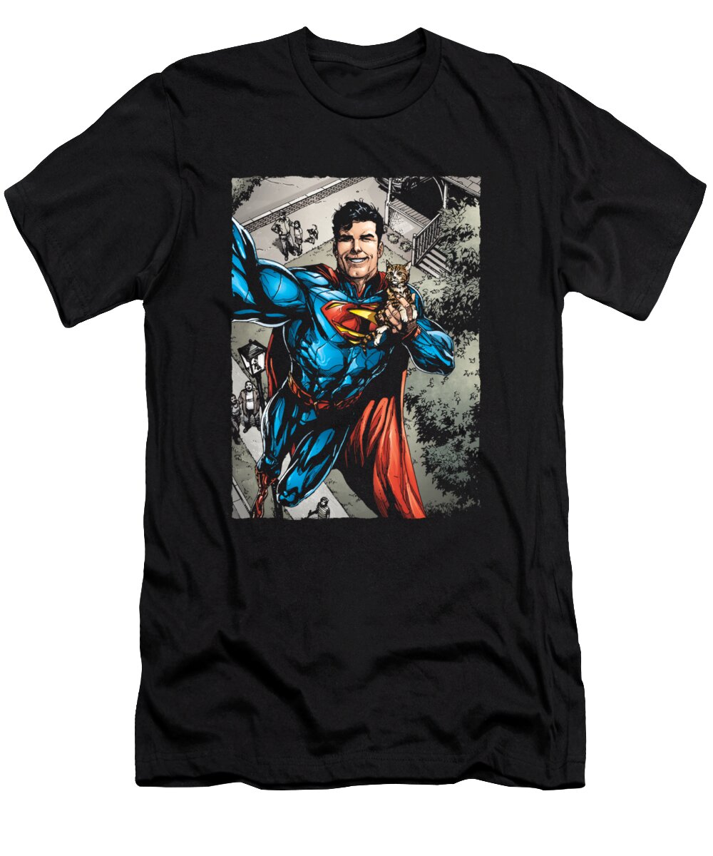  T-Shirt featuring the digital art Superman - Super Selfie by Brand A