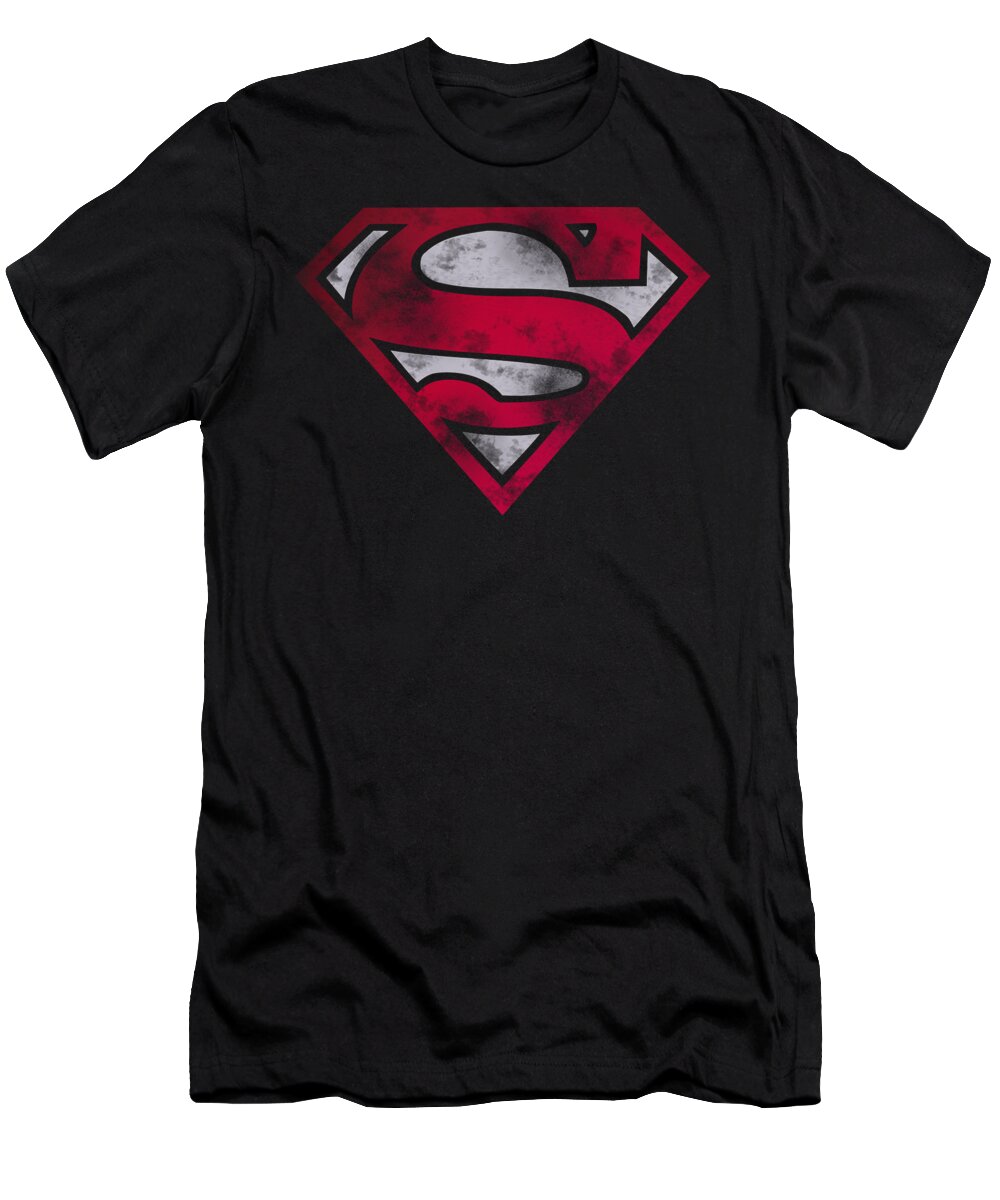  T-Shirt featuring the digital art Superman - War Torn Shield by Brand A