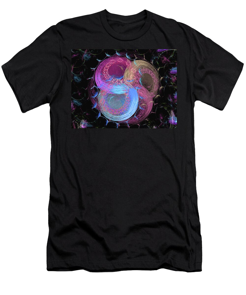 Fractal Art T-Shirt featuring the digital art Swirls by Richard J Cassato