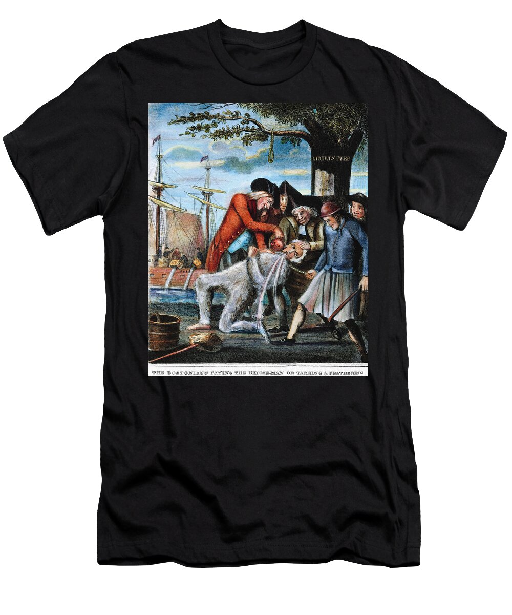 1773 T-Shirt featuring the photograph Tarring And Feathering, 1773 by Granger
