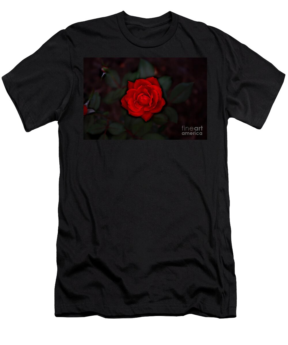 Blossom T-Shirt featuring the digital art Tea Rose by Dan Stone