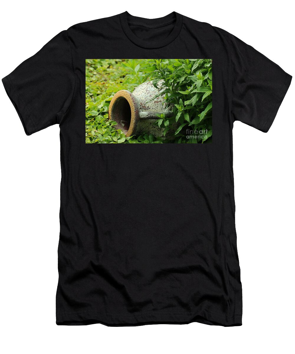 Nature T-Shirt featuring the photograph Terracotta vase in the green by Amanda Mohler