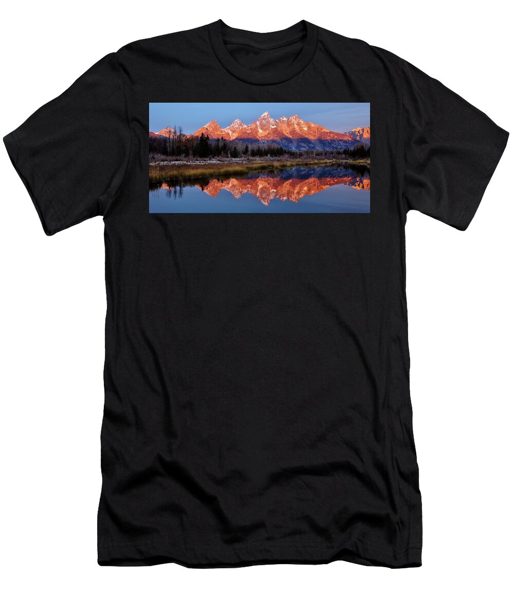 Grand Tetons T-Shirt featuring the photograph Teton Majesty by Benjamin Yeager