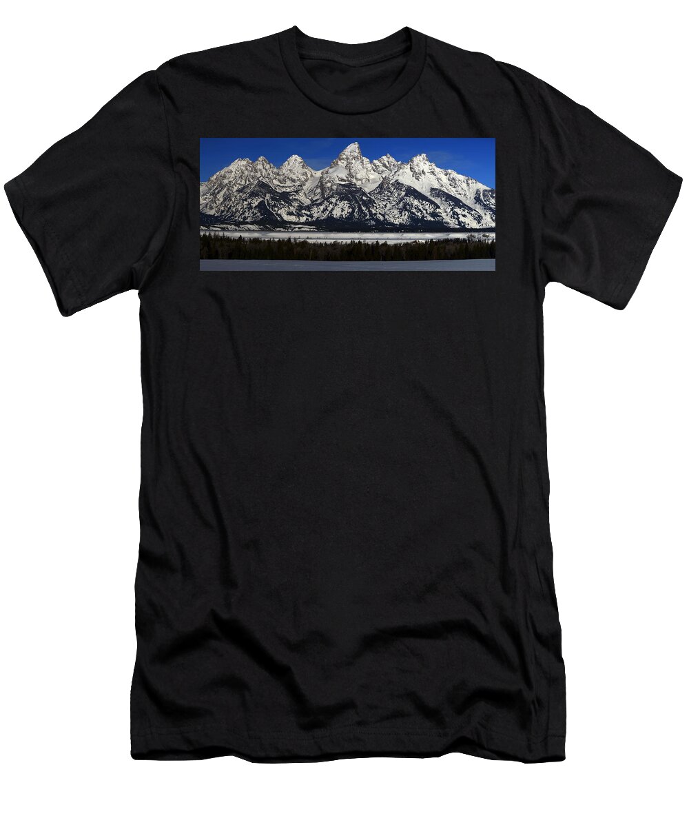 Tetons From Glacier View Overlook T-Shirt featuring the photograph Tetons from Glacier View Overlook by Raymond Salani III