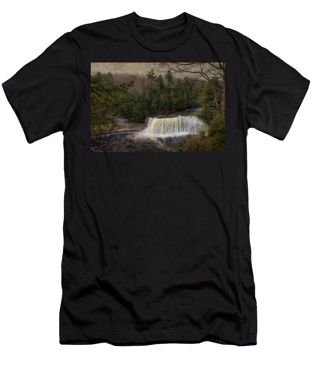 Beige T-Shirt featuring the photograph Textured Tahquamenon River Michigan by Evie Carrier
