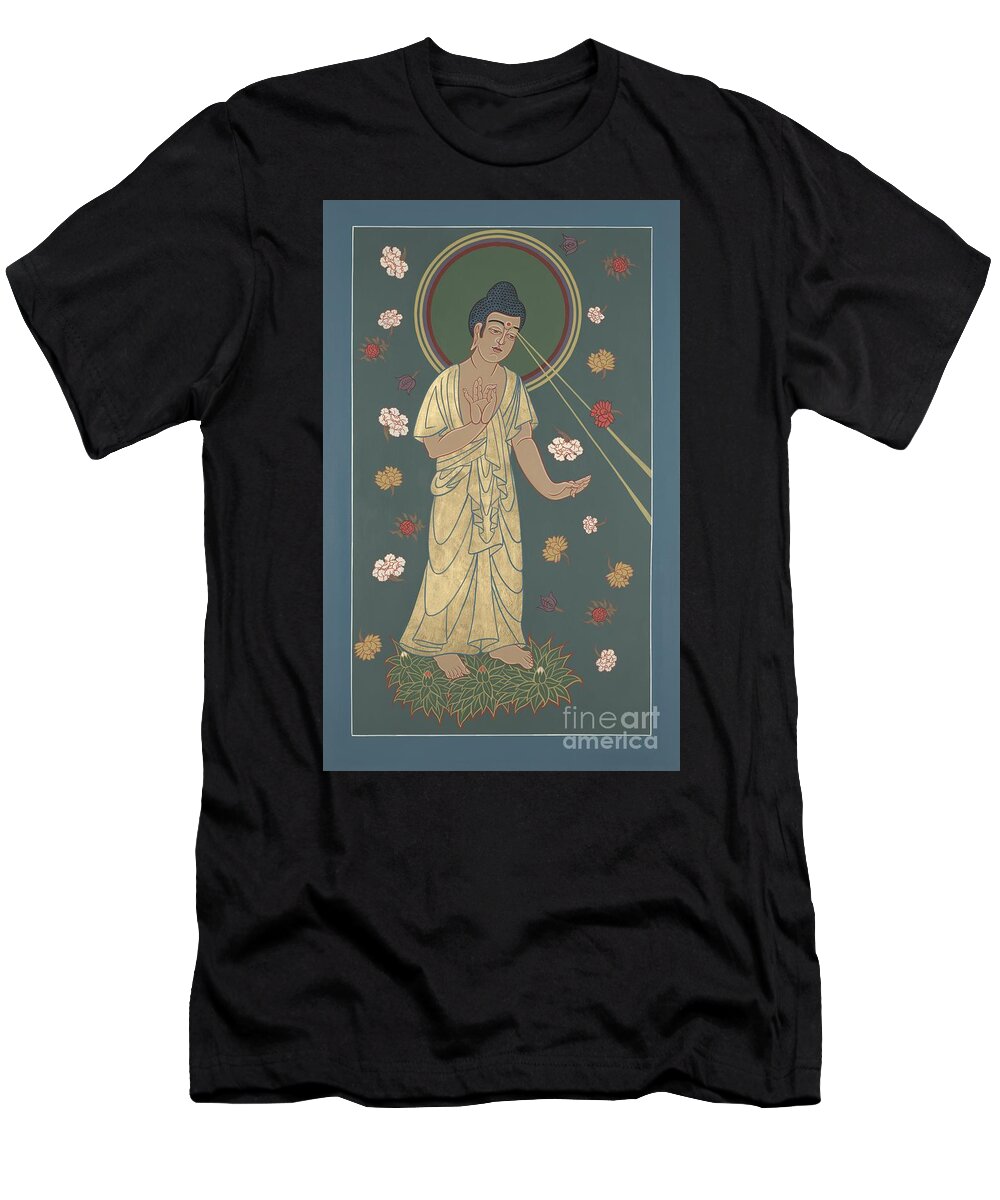 Amitabha Buddha Descending T-Shirt featuring the painting The Amitabha Buddha Descending 247 by William Hart McNichols