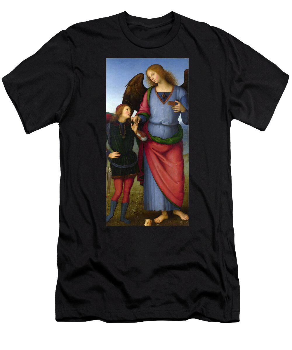 Pietro Perugino T-Shirt featuring the painting The Archangel Raphael with Tobias by Pietro Perugino