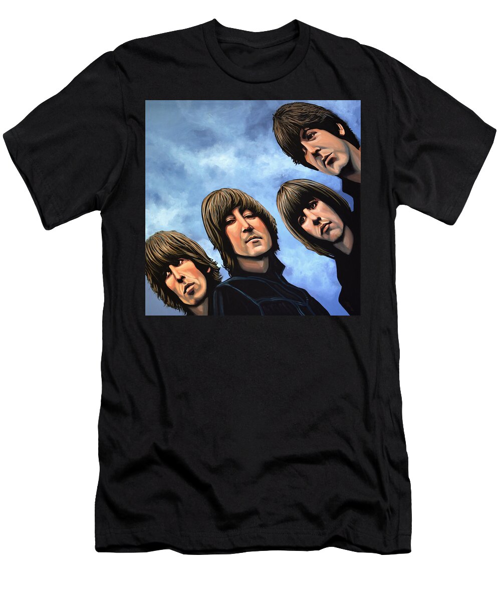 The Beatles T-Shirt featuring the painting The Beatles Rubber Soul by Paul Meijering