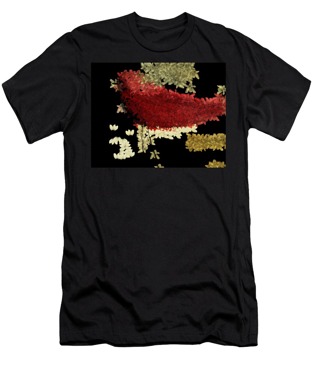Red T-Shirt featuring the painting The Bird - v1102b02 by Variance Collections
