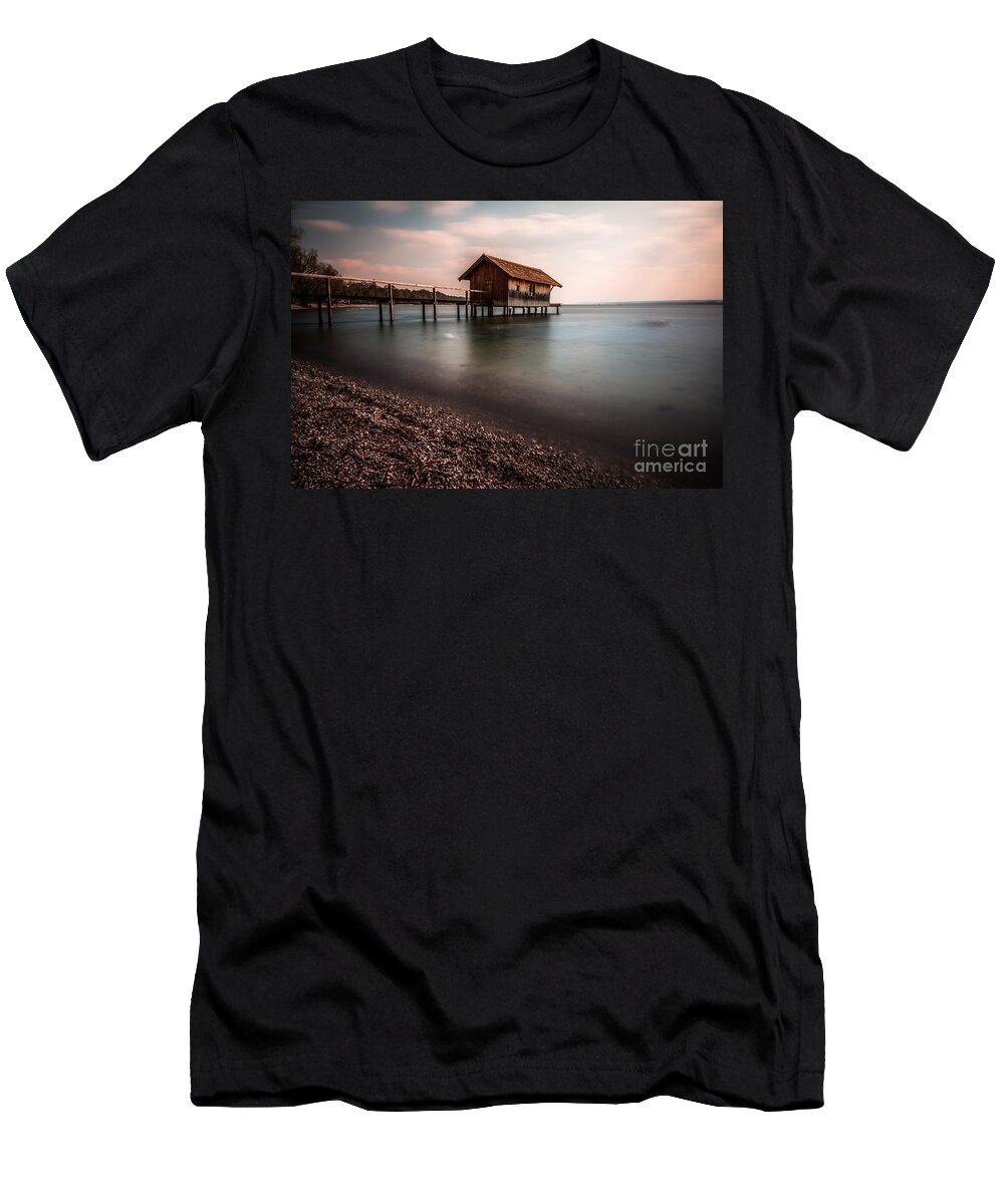 Ammersee T-Shirt featuring the photograph The boats house by Hannes Cmarits