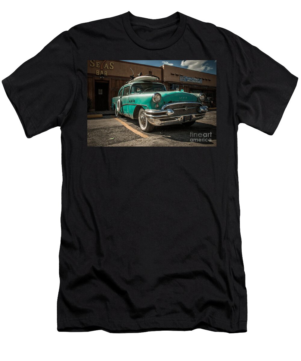Auto T-Shirt featuring the photograph The Buick II - ready to surf by Hannes Cmarits