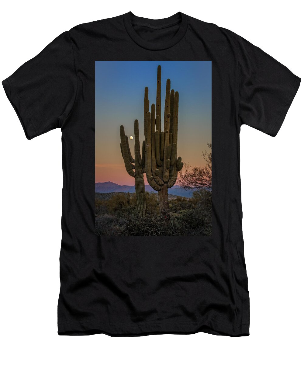 Moonrise T-Shirt featuring the photograph Moonrise Over Tonto by Rick Berk