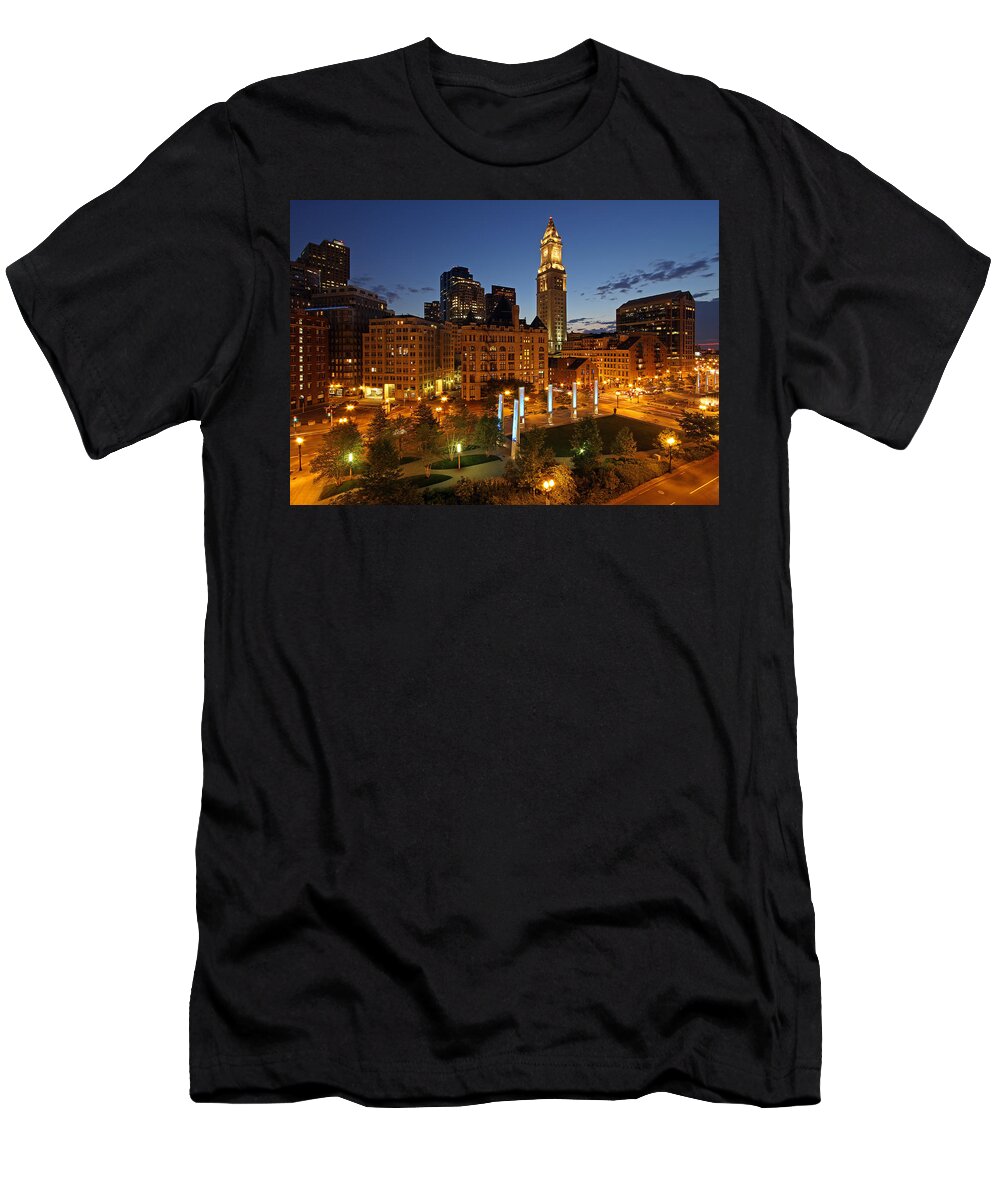 Boston T-Shirt featuring the photograph The Custom House Tower in Boston by Juergen Roth