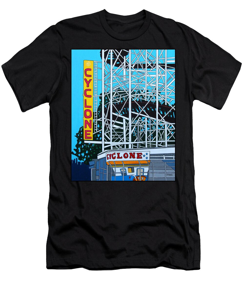 The Cyclone T-Shirt featuring the painting The Cyclone by Mike Stanko