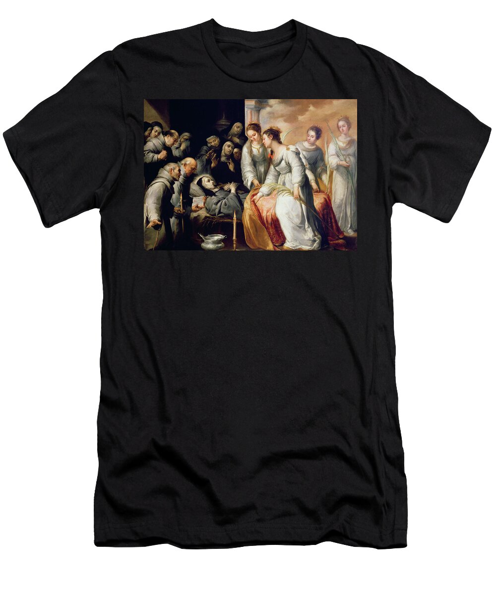 Murillo T-Shirt featuring the painting The Death of Saint Clare by Bartolome Esteban Murillo