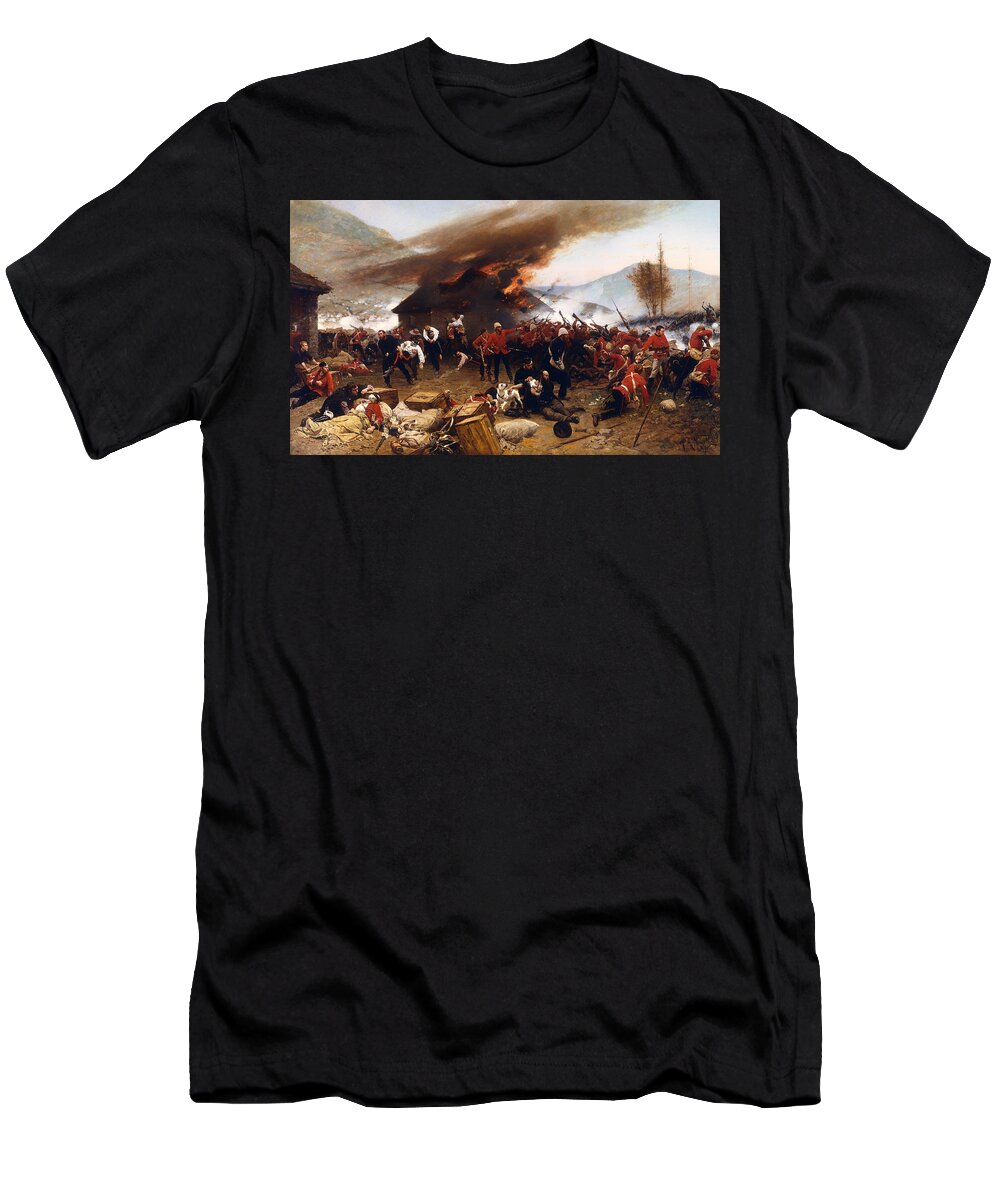 Painting T-Shirt featuring the painting The Defence of Rorke's Drift 1879 by Mountain Dreams
