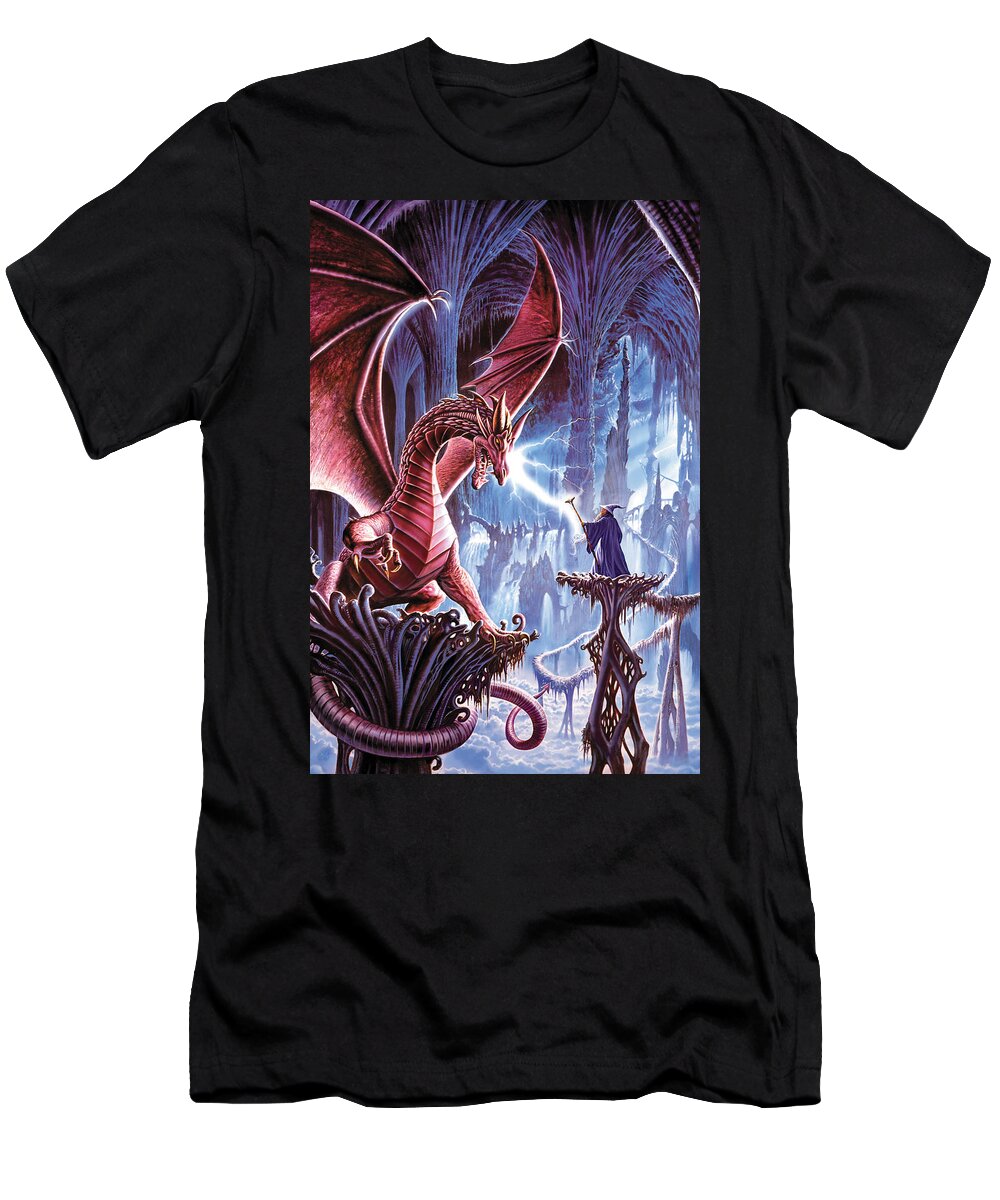 Steve Crisp T-Shirt featuring the photograph The dragons lair by MGL Meiklejohn Graphics Licensing