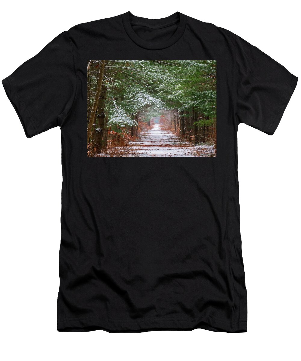 Trail T-Shirt featuring the photograph The Dusted Trail by MTBobbins Photography