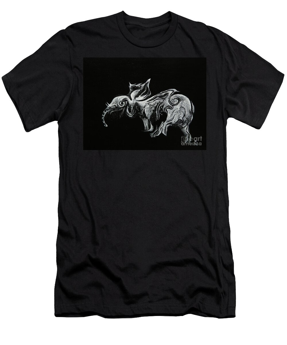 Wildlife T-Shirt featuring the painting The elephant by Daniel Sanchez