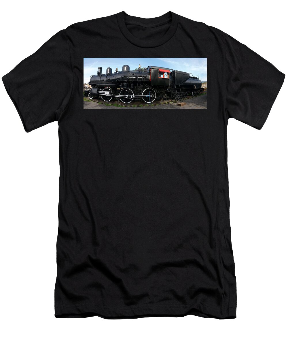 Locomotive T-Shirt featuring the photograph The Engine by Richard J Cassato