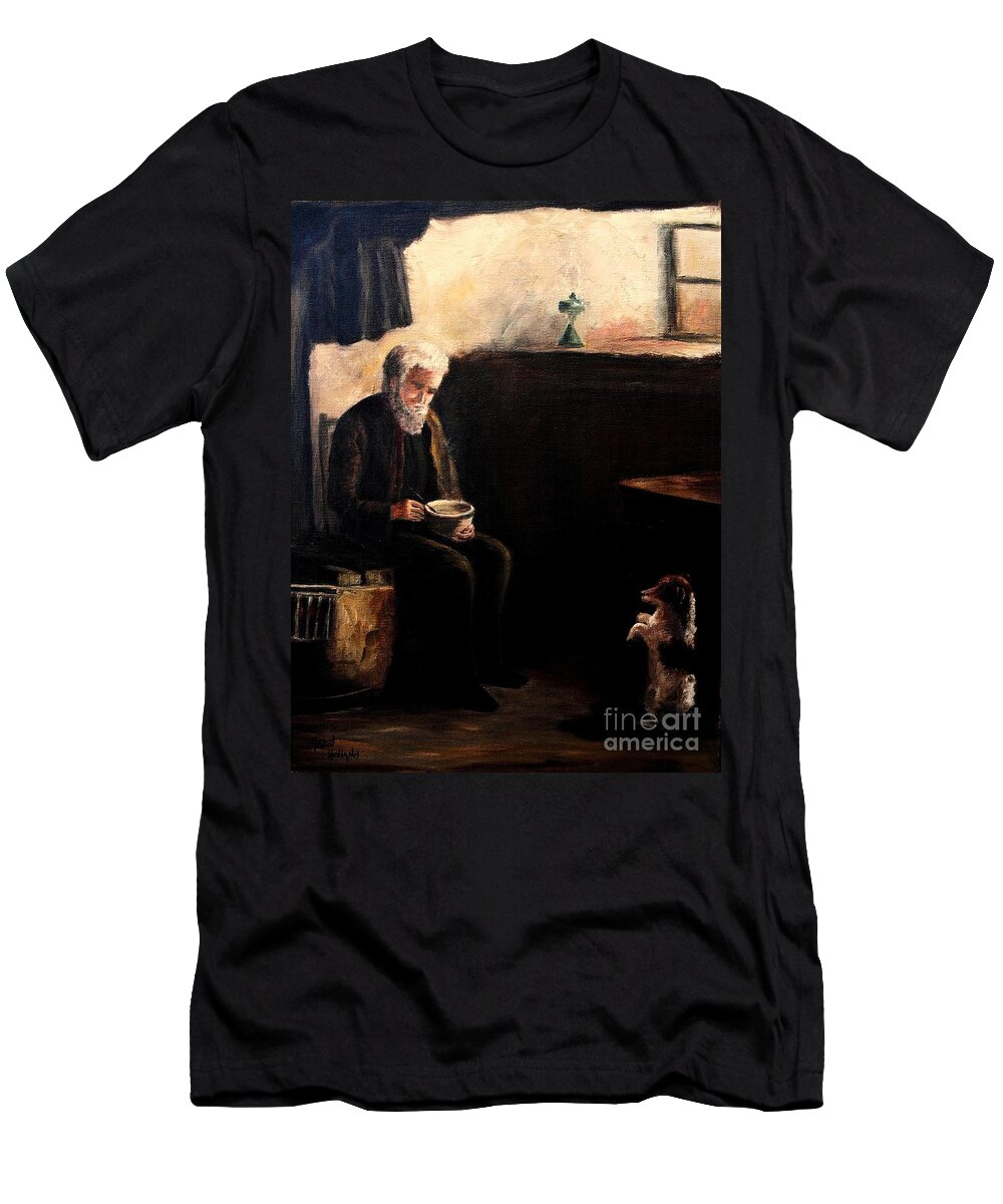 Man T-Shirt featuring the painting The Evening Meal by Hazel Holland
