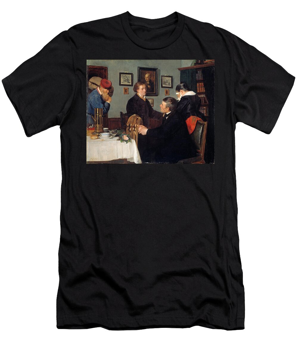 Harriet Backer T-Shirt featuring the painting The Farewell by Harriet Backer