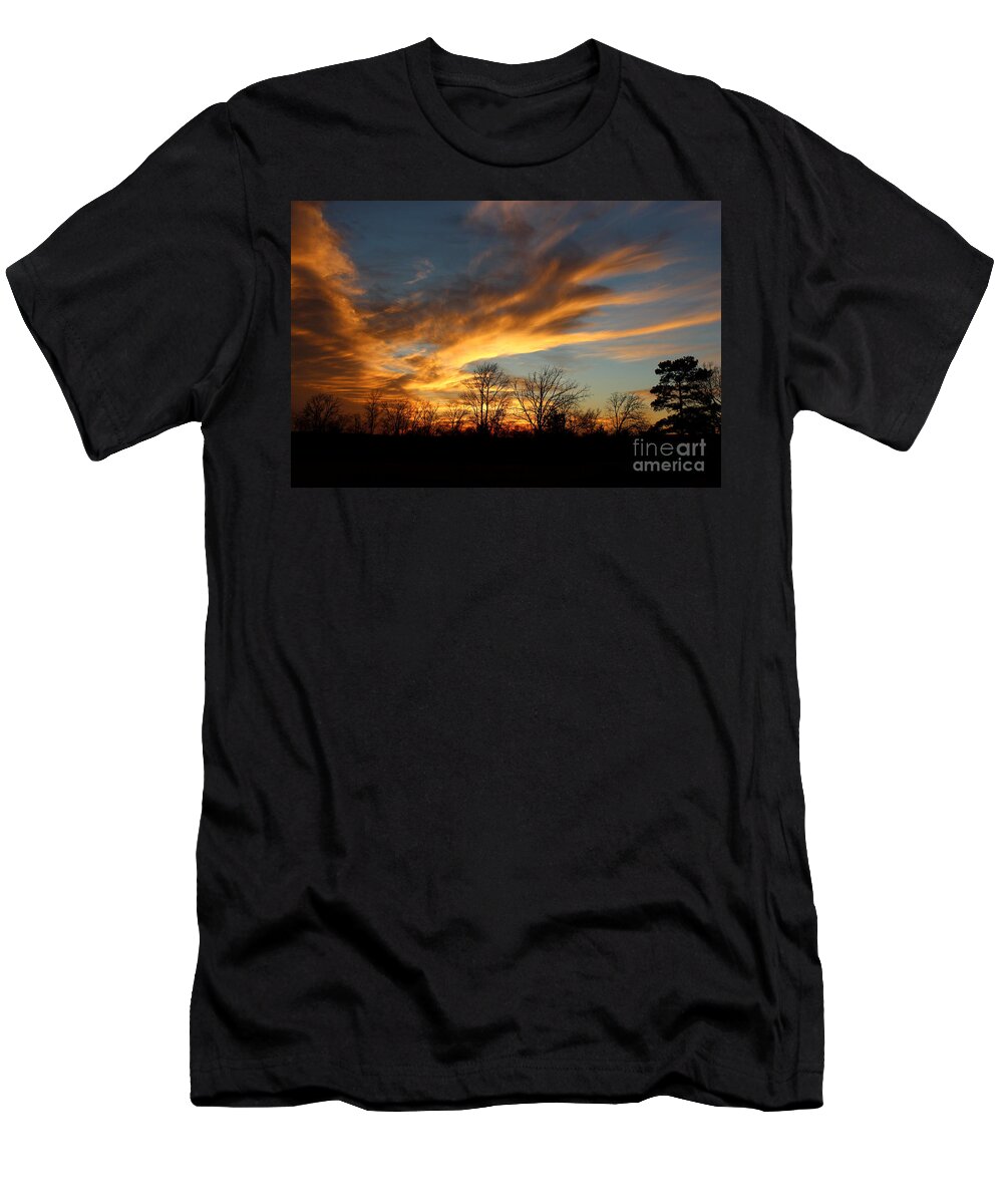 Sunsets T-Shirt featuring the photograph The Fiery Sky by Kathy White