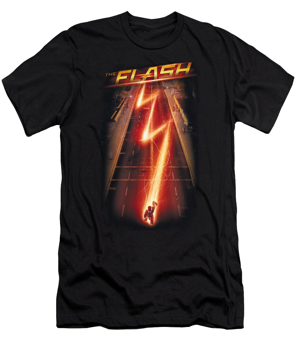 Superhero T-Shirt featuring the digital art The Flash - Flash Ave by Brand A